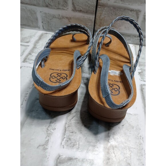 Daisy Fuentes Womens Size 8.5M Rhinestone Blue Strappy Sandals - Picture 5 of 9